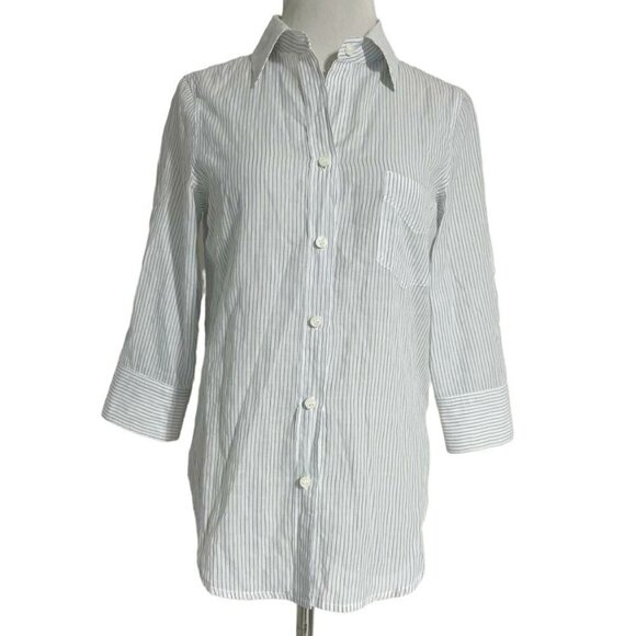 L'AGENCE Size 4  Top Blouse Button Down Striped Career Office Work - Picture 1 of 7